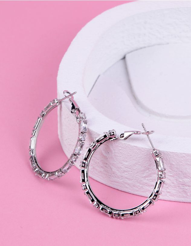 Сережки кільця зі стразами | 267442-05-XX - A-SHOP