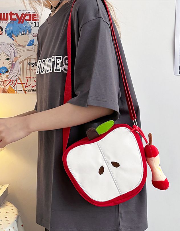 Сумка через плече з брелоком у вигляді яблука | 266984-15-XX - A-SHOP