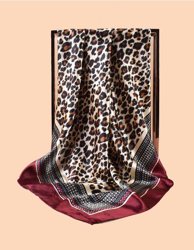 Хустка на шию з леопардовим принтом | 264850-27-XX - A-SHOP
