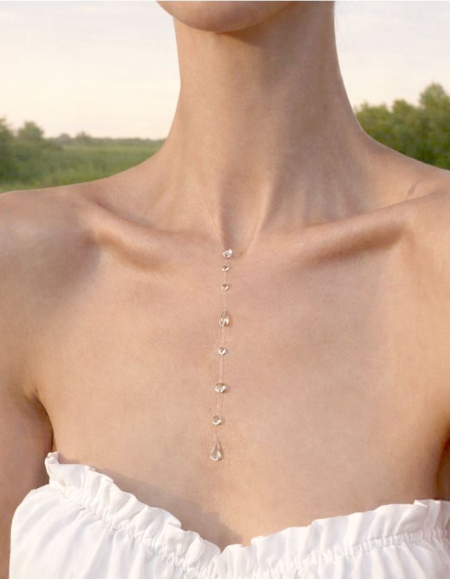 Підвіска на шию із волосіні з кулоном у вигляді краплі | 266216-05-XX - A-SHOP