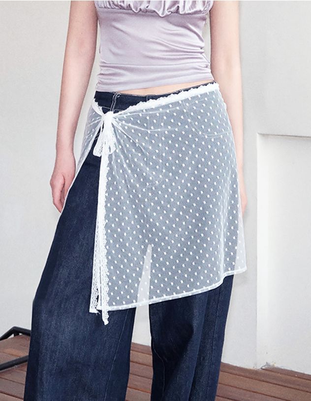 Спідниця фартух мереживна у горох | 266279-01-XX - A-SHOP