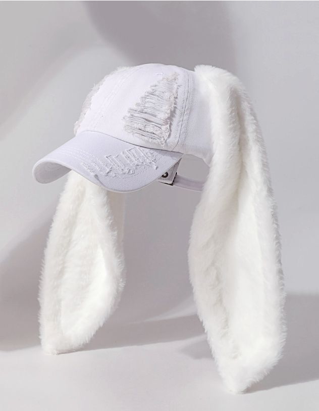 Бейсболка рвана з хутряними вушками | 267028-01-XX - A-SHOP