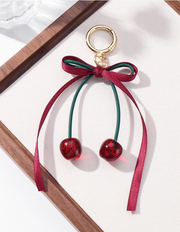 Брелок на сумку у вигляді банта з вишнями | 265829-27-XX - A-SHOP