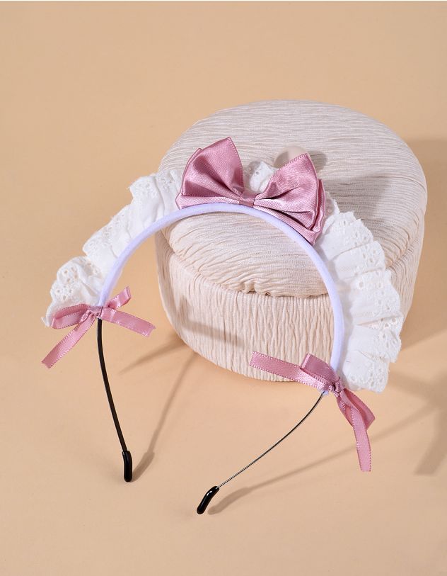 Обідок для волосся з бантами та мереживом | 264763-14-XX - A-SHOP