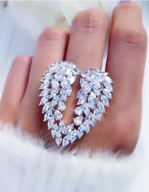 Кільце у вигляді крил зі страз | 267465-05-37 - A-SHOP