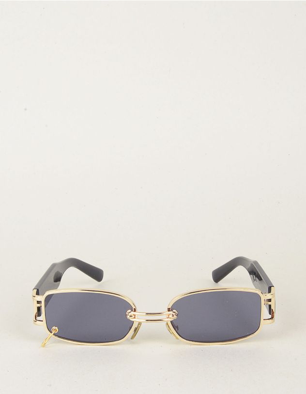 Окуляри сонцезахисні вузькі з фурнітурою на лінзах | 257752-09-XX - A-SHOP