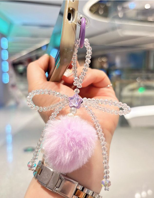 Брелок у вигляді банта із бісеру з хутром | 263564-35-XX - A-SHOP