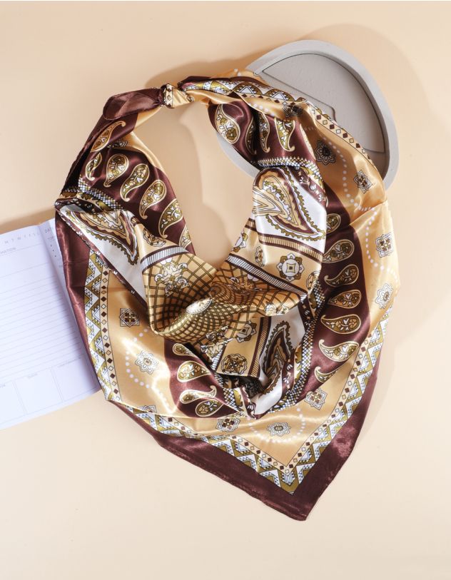 Хустка з кольоровим етнічним принтом | 264163-12-XX - A-SHOP