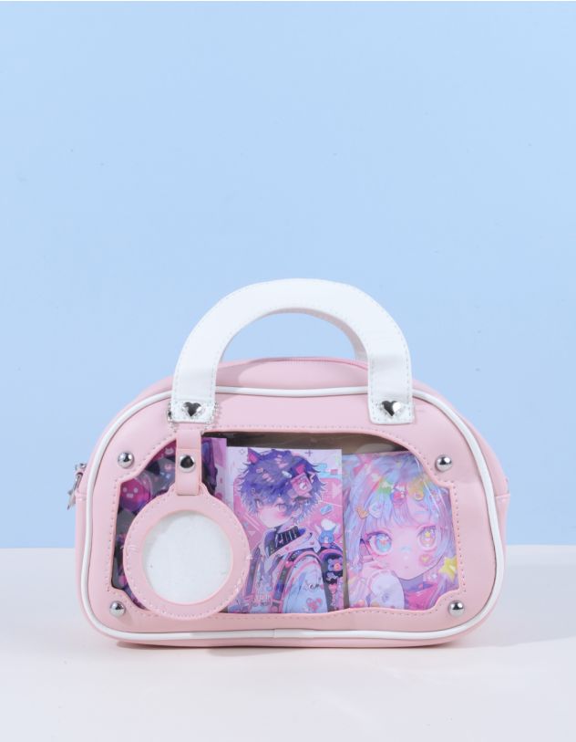 Сумка на довгому ремінці з фурнітурою у вигляді сердець | 262327-14-XX - A-SHOP