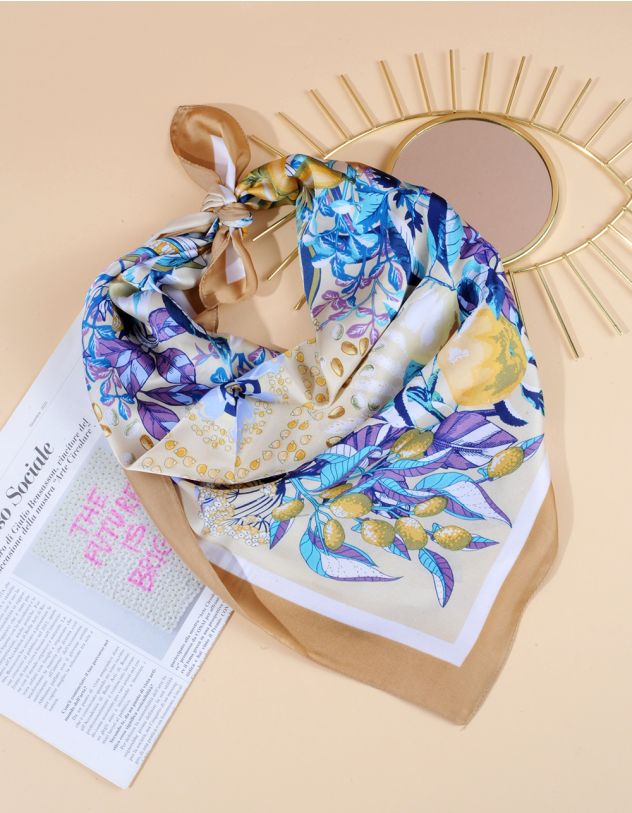 Хустка на шию з фруктовим  принтом | 264159-22-XX - A-SHOP