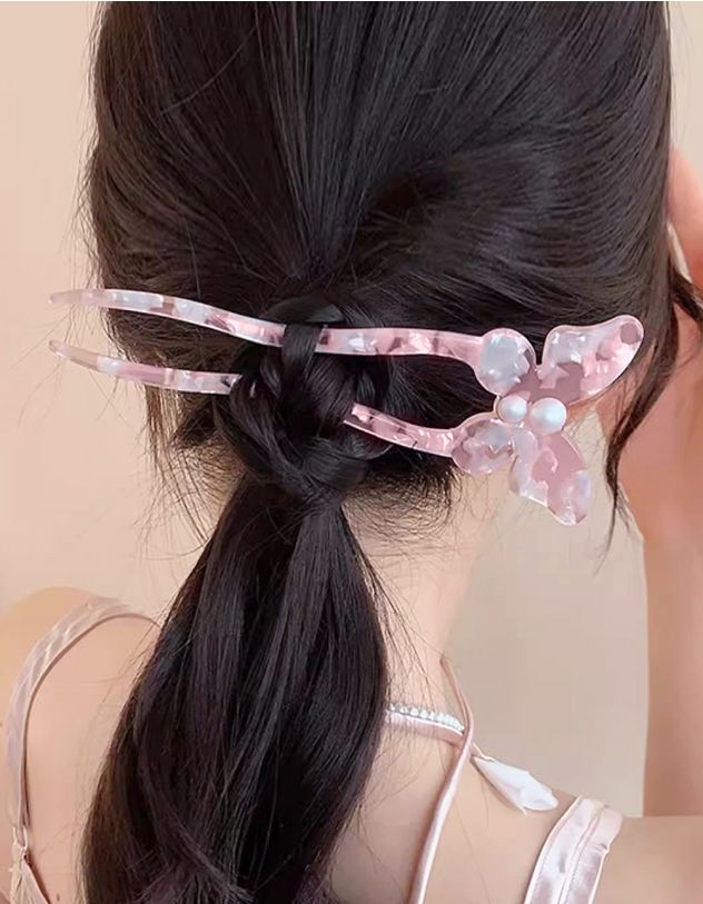 Заколка для волосся у вигляді метелика з перлиною | 265541-14-XX - A-SHOP