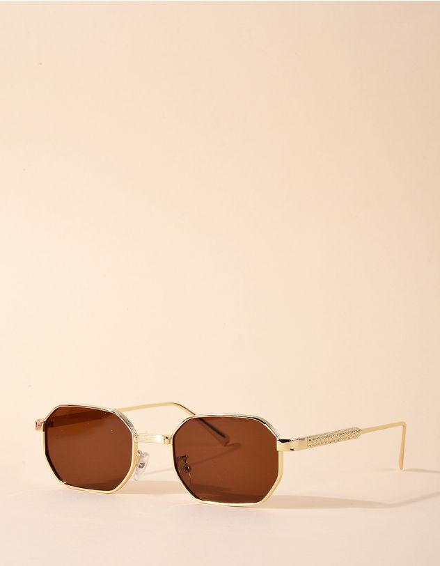 Окуляри від сонця шестикутники з тисненням на дужках | 266488-12-XX - A-SHOP