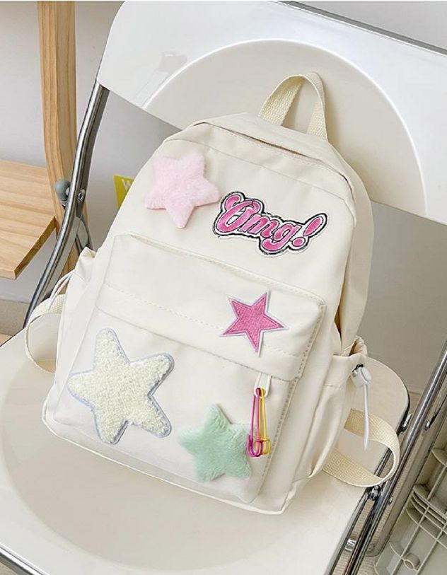 Рюкзак для міста із зірковим декором великий | 258677-01-XX - A-SHOP