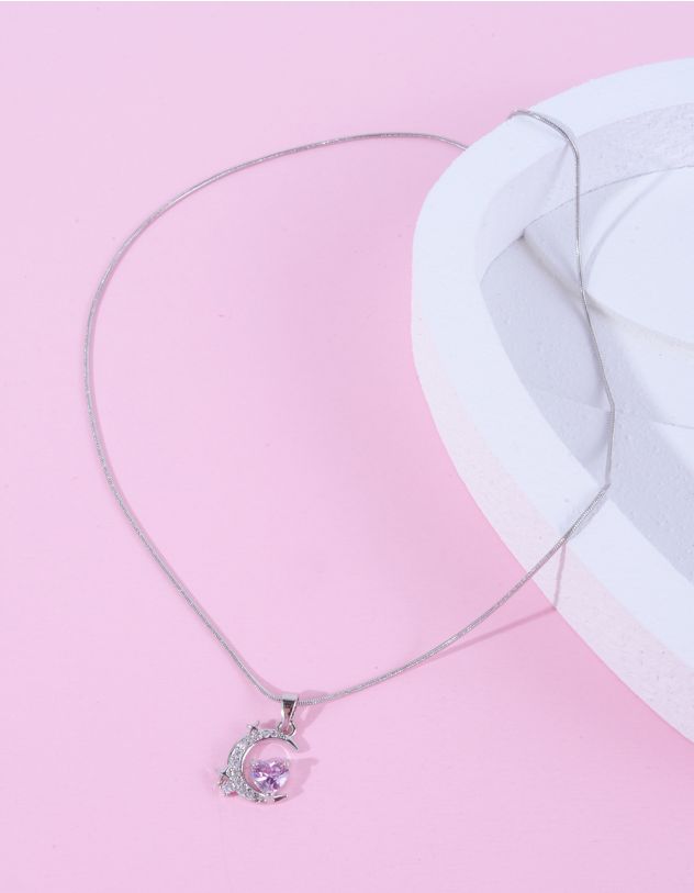 Підвіска на шию з кулоном у вигляді півмісяця з серцем | 263651-70-XX - A-SHOP