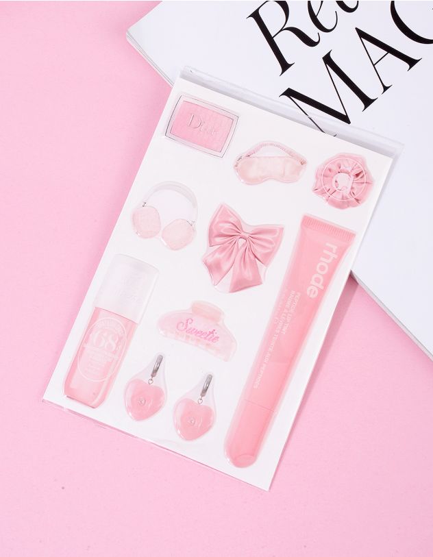 Стікери із зображенням косметики для обличчя та банта | 262081-14-XX - A-SHOP