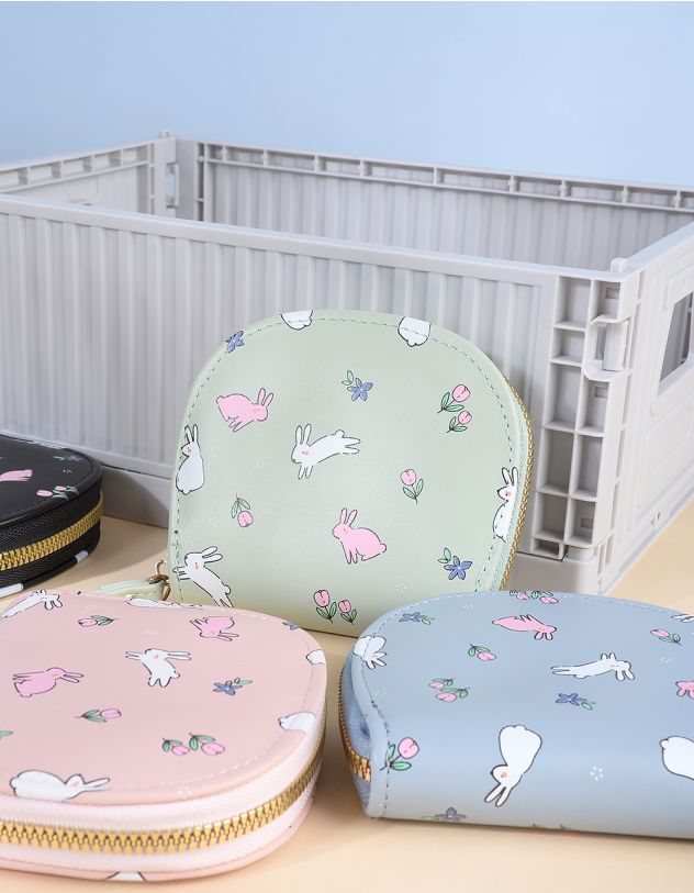 Гаманець на блискавці з принтом кролика | 258274-37-XX - A-SHOP