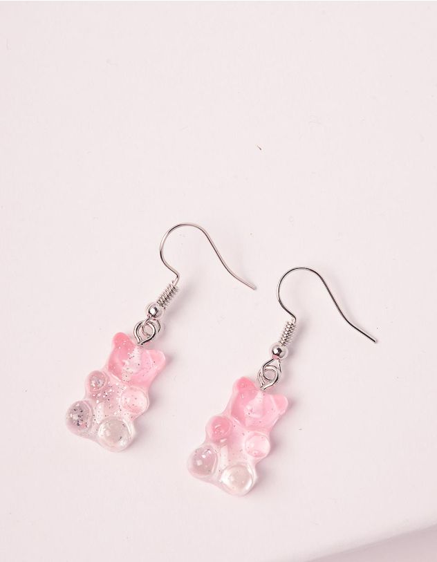 Сережки у вигляді желейних ведмедиків з блискітками | 244150-14-XX - A-SHOP