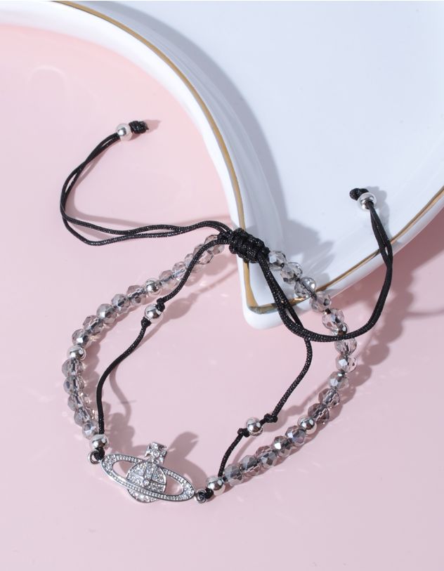 Браслет на руку плетений із бісеру з кулоном у вигляді Сатурна | 261910-05-XX - A-SHOP