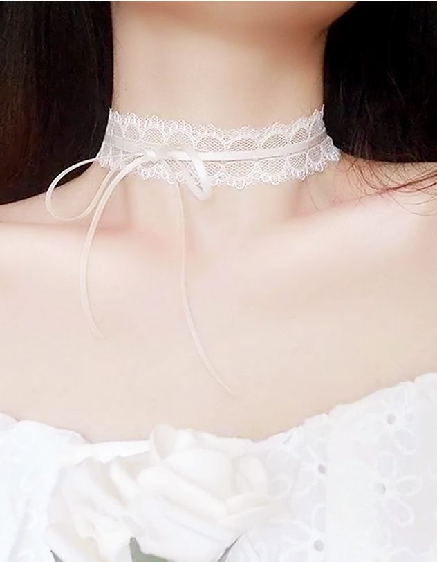 Чокер на шию мереживний з бантом | 267360-01-XX - A-SHOP