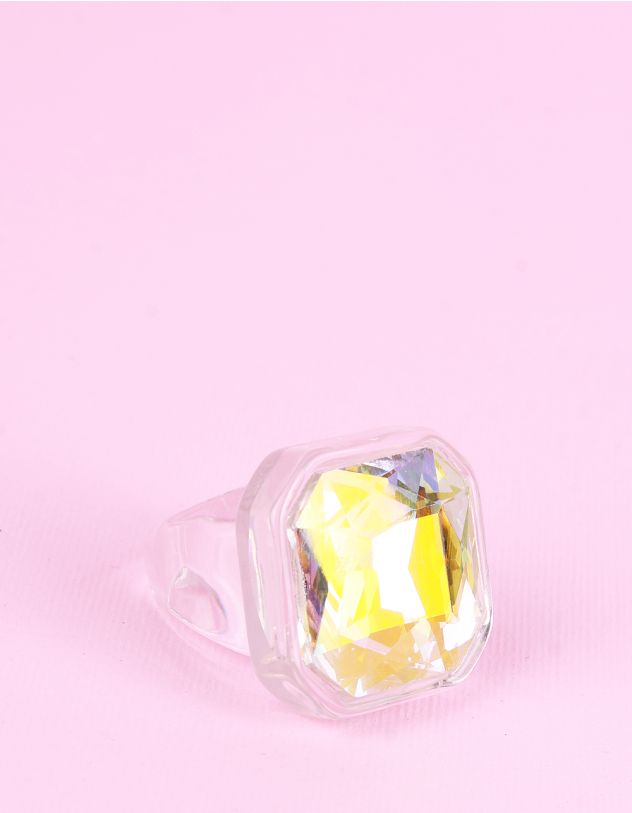 Кільце пластикове широке з кристалом | 266401-21-39 - A-SHOP