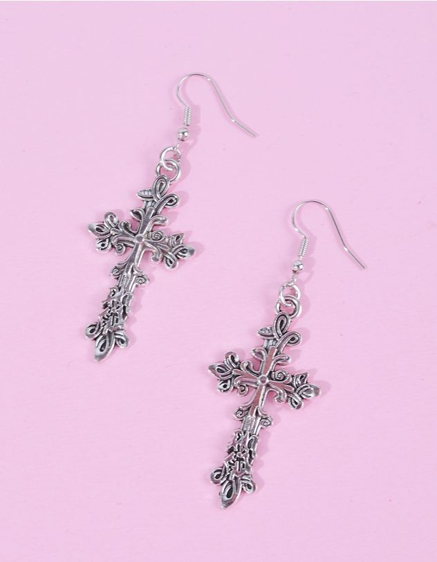 Сережки хрести довгі | 262515-05-XX - A-SHOP