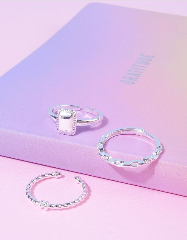 Кільця у наборі у вигляді ланцюжка з плетінням | 264809-05-XX - A-SHOP