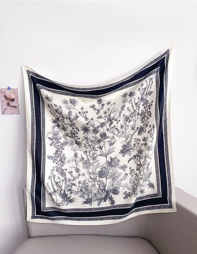 Хустка на шию з принтом квітів | 266261-02-XX - A-SHOP