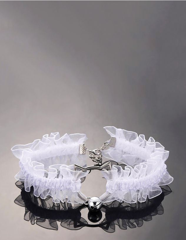 Чокер на шию мереживний з фурнітурою у вигляді кицьки | 264879-01-XX - A-SHOP