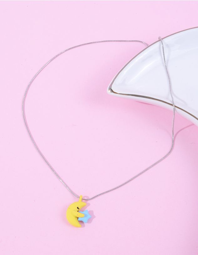 Підвіска на шию з кулоном у вигляді півмісяця з зіркою | 263580-05-XX - A-SHOP