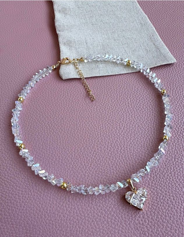 Підвіска на шию із бісеру з кулоном у вигляді серця | 268950-01-XX - A-SHOP