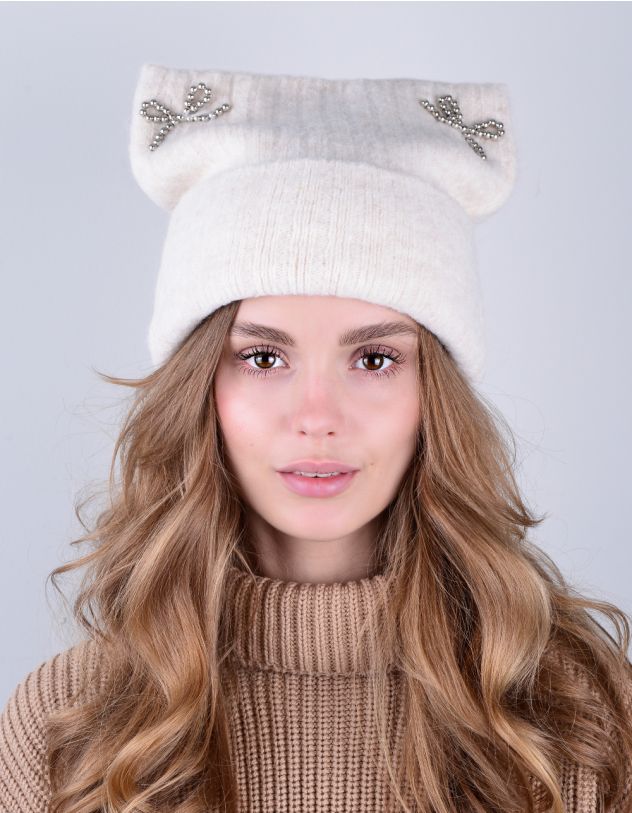 Шапка з бантами на вушках | 263055-01-XX - A-SHOP