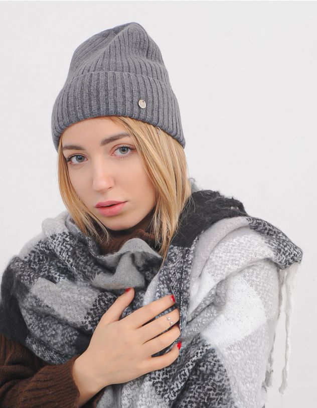 Шапка шкарпетка у рубчик | 241782-28-XX - A-SHOP