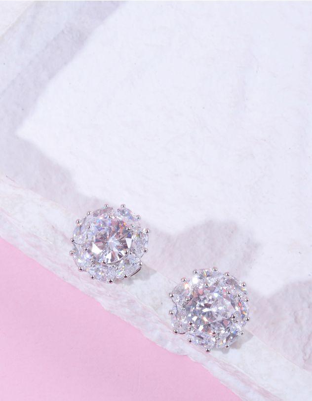 Сережки пусети з кристалом | 263381-05-XX - A-SHOP