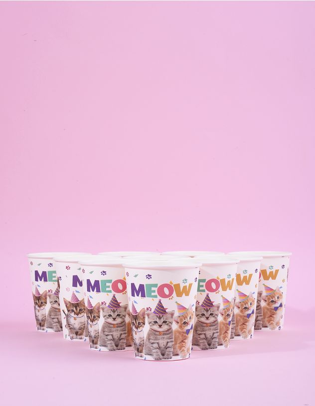 Стаканчики у наборі з принтом котика | 266687-21-XX - A-SHOP