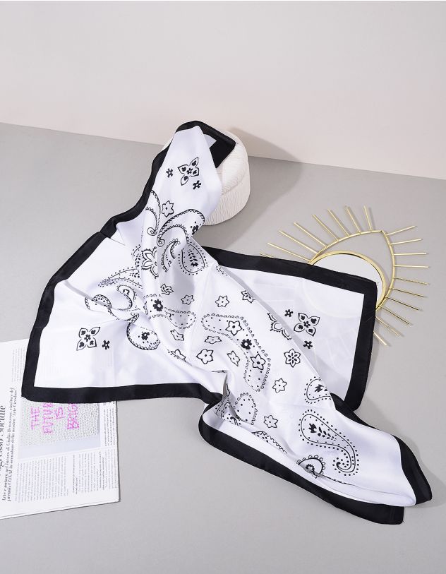 Хустка на шию з квітковим принтом | 264633-40-XX - A-SHOP