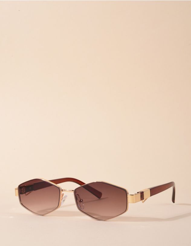 Окуляри від сонця шестикутники з фурнітурою на дужках | 267279-12-XX - A-SHOP