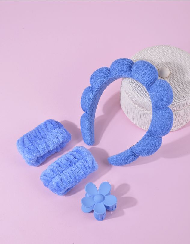 Обідок для волосся та напульсники з заколкою для вмивання | 263292-13-XX - A-SHOP