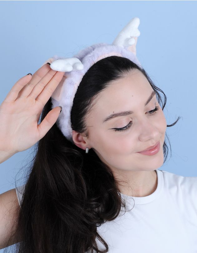 Пов'язка на голову косметична з вушками та ріжками | 262261-35-XX - A-SHOP