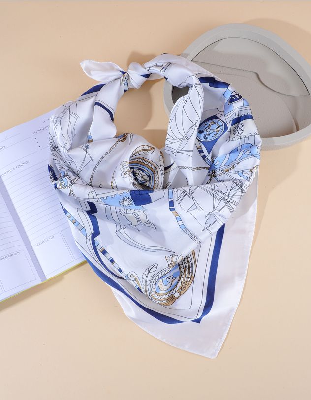 Хустка на шию з морським принтом | 264172-13-XX - A-SHOP