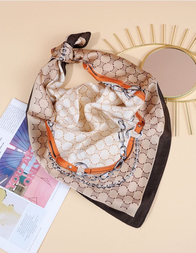 Хустка на шию з принтом ланцюга | 264173-22-XX - A-SHOP