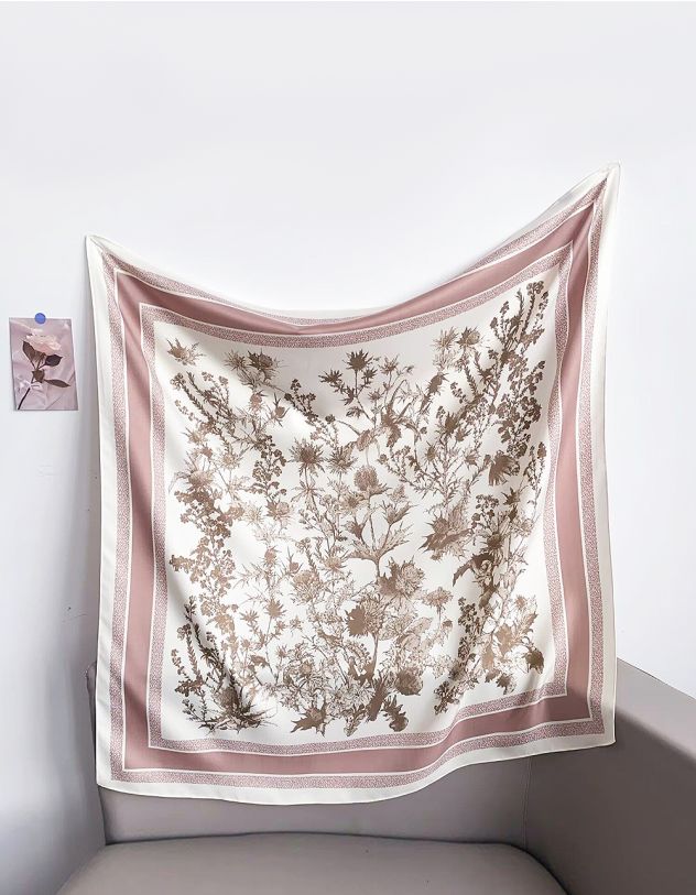 Хустка на шию з принтом квітів | 266261-22-XX - A-SHOP