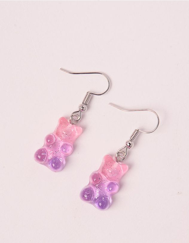 Сережки у вигляді желейних ведмедиків з блискітками | 244150-35-XX - A-SHOP