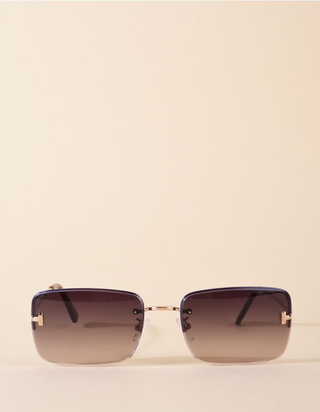 Окуляри сонцезахисні прямокутні з тонкими дужками | 266801-12-XX - A-SHOP