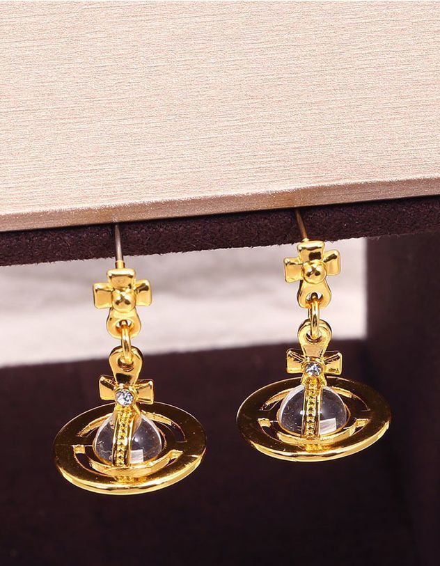 Сережки у вигляді Сатурна з хрестом | 255097-08-XX - A-SHOP