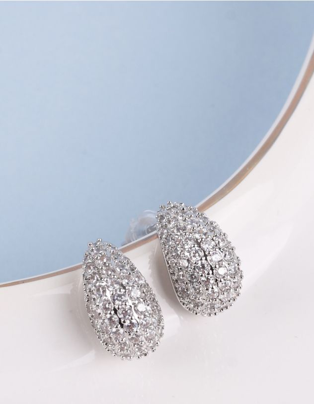 Сережки краплі зі стразами | 267436-05-XX - A-SHOP