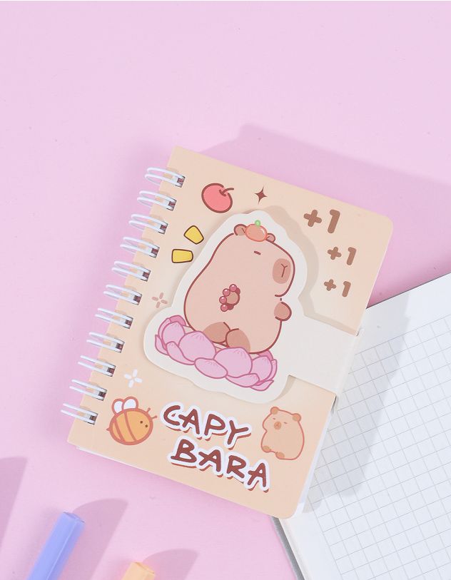 Блокнот у лінію з принтом капібари | 263553-22-XX - A-SHOP