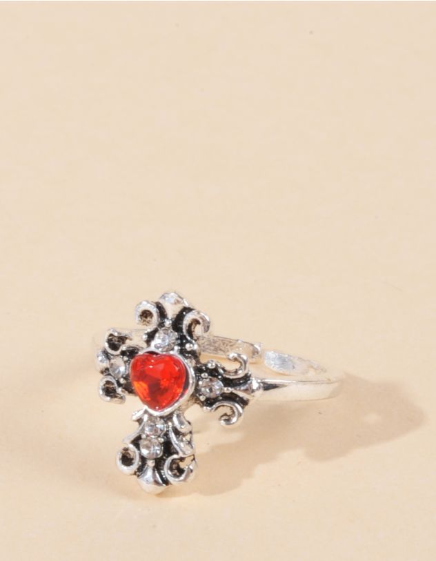 Кільце у вигляді хреста з серцем | 264235-60-37 - A-SHOP