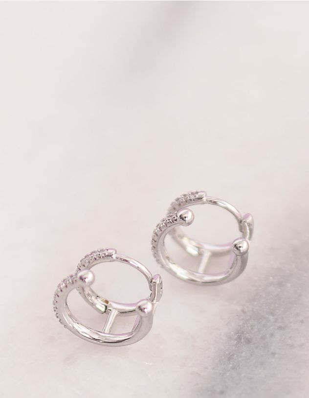 Сережки зі стразами | 253440-06-XX - A-SHOP