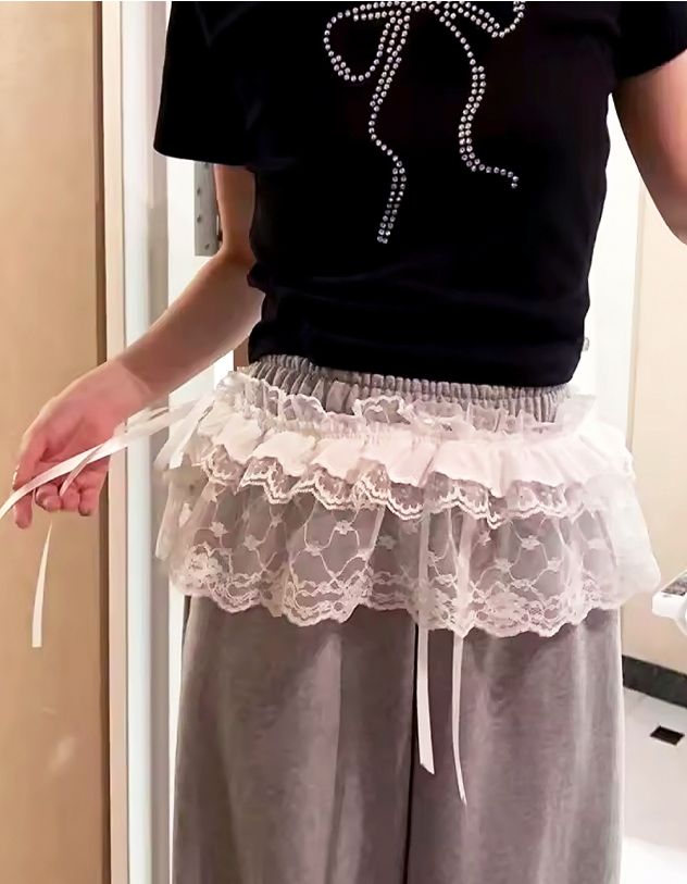 Спідниця фартух мереживна з квітами | 266541-01-XX - A-SHOP