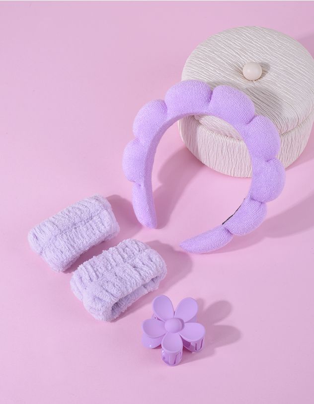 Обідок для волосся та напульсники з заколкою для вмивання | 263292-35-XX - A-SHOP